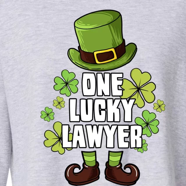 One Lucky Lawyer Laprechaun St Patricks Gift Cropped Pullover Crew