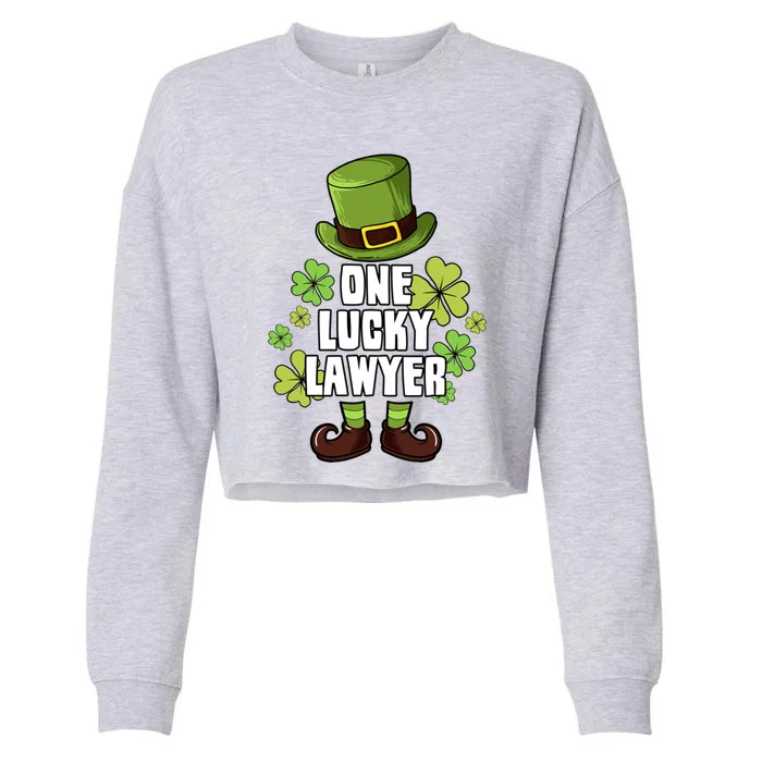 One Lucky Lawyer Laprechaun St Patricks Gift Cropped Pullover Crew