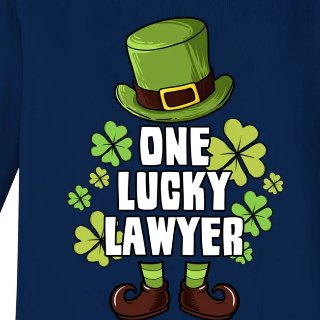 One Lucky Lawyer Laprechaun St Patricks Cute Gift Baby Long Sleeve Bodysuit