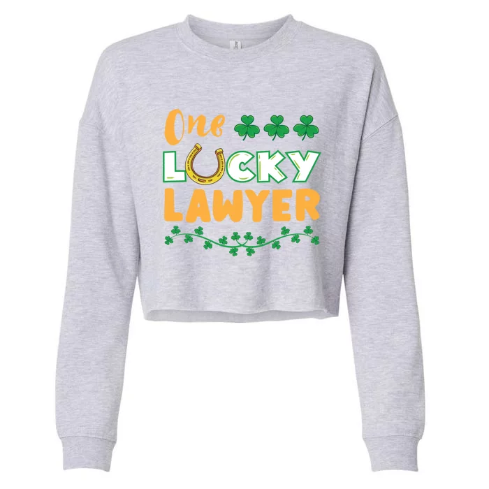 One Lucky Lawyer St Patricks Day Meaningful Gift Cropped Pullover Crew