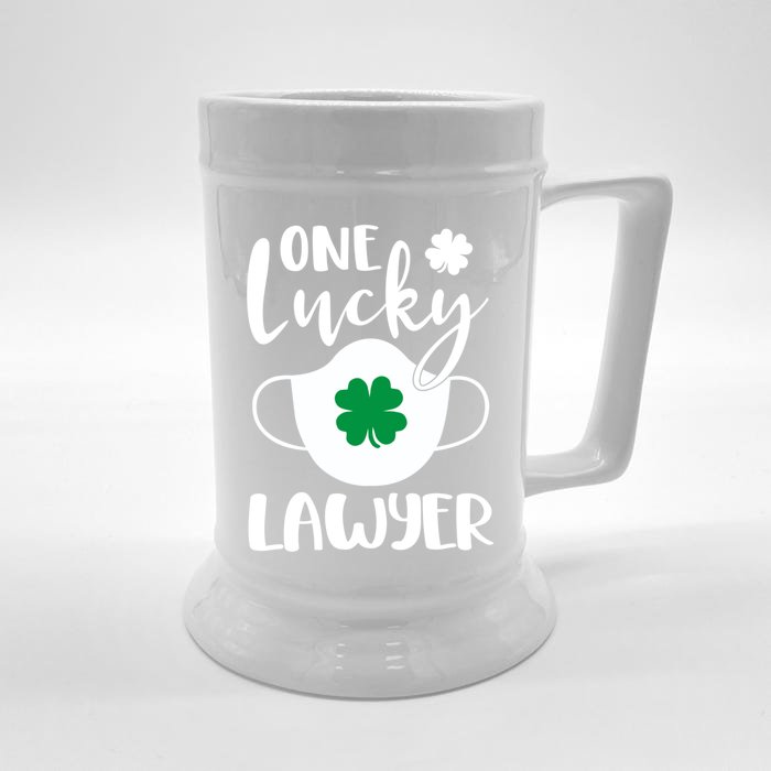 One Lucky Lawyer St Patrick's Day Lawyer Gift Front & Back Beer Stein