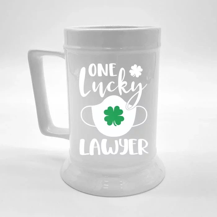 One Lucky Lawyer St Patrick's Day Lawyer Gift Front & Back Beer Stein