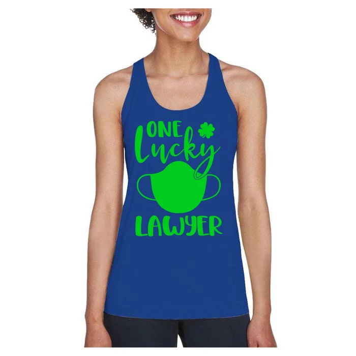 One Lucky Lawyer St Patrick's Day Lawyer Cute Gift Women's Racerback Tank