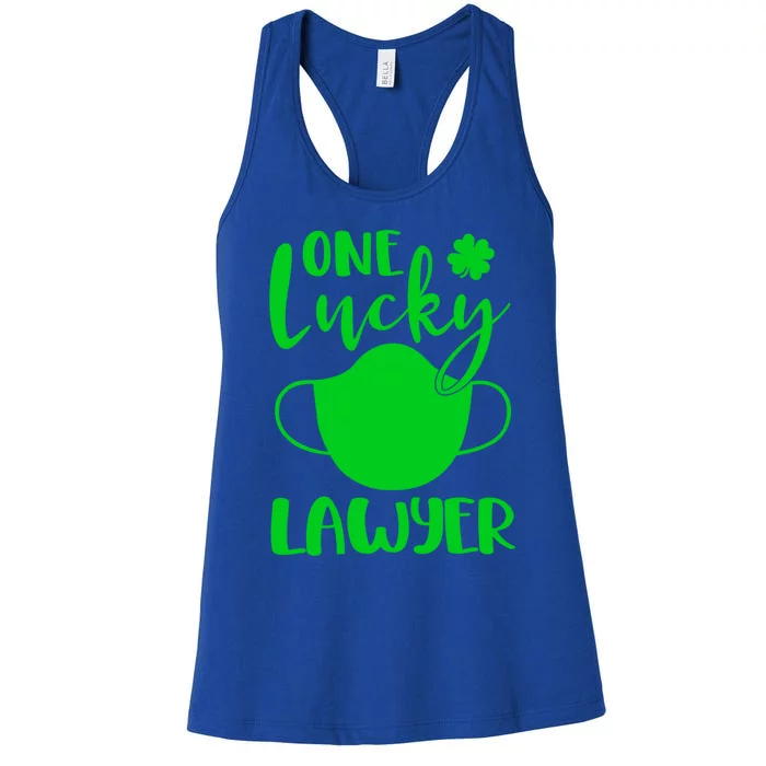 One Lucky Lawyer St Patrick's Day Lawyer Cute Gift Women's Racerback Tank