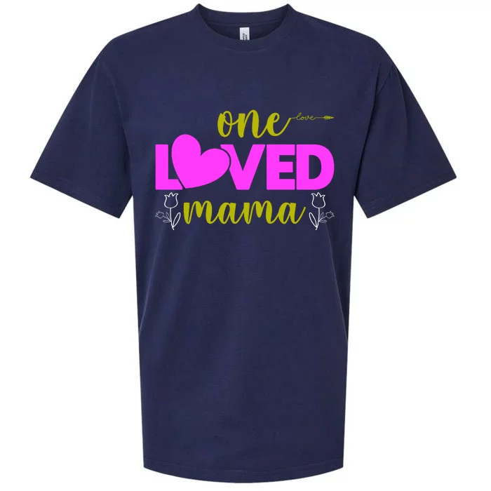 One Loved Mama Funny Mothers Day T Sueded Cloud Jersey T-Shirt