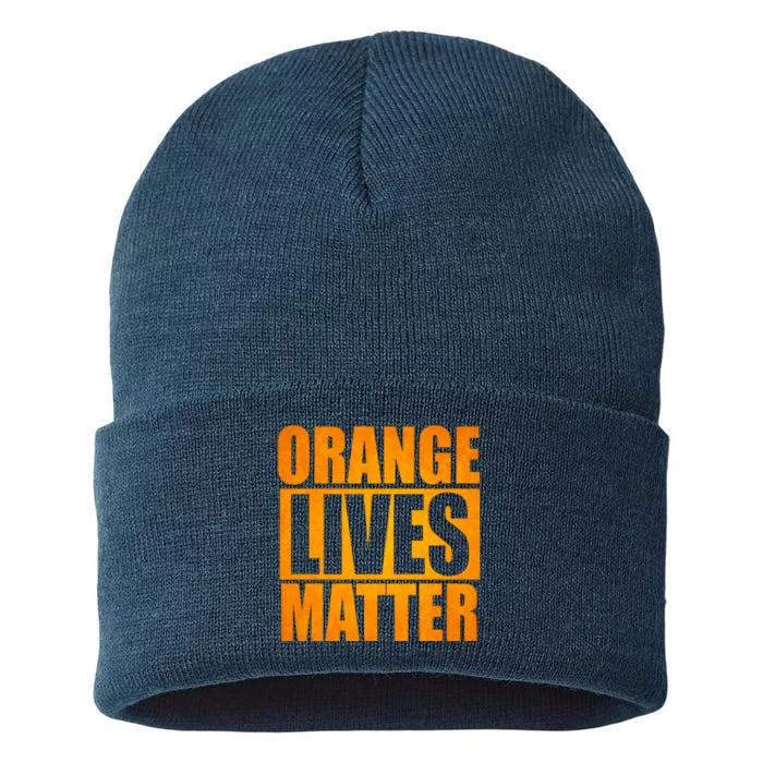 Orange Lives Matter Funny Donald Trump Sustainable Knit Beanie