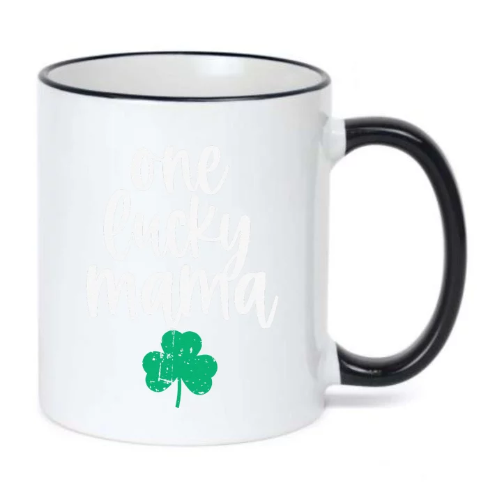 One Lucky Mama Shamrock Saint Patricks Day Mom Mommy Momma Black Color Changing Mug