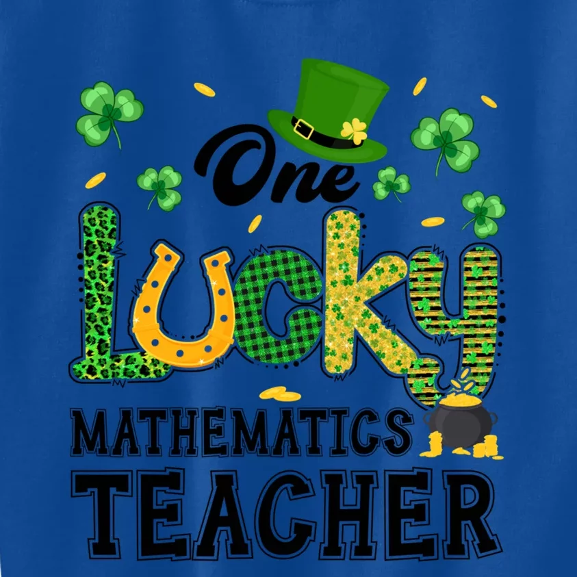 One Lucky Mathematics Teacher St Patricks Day Gift Kids Sweatshirt