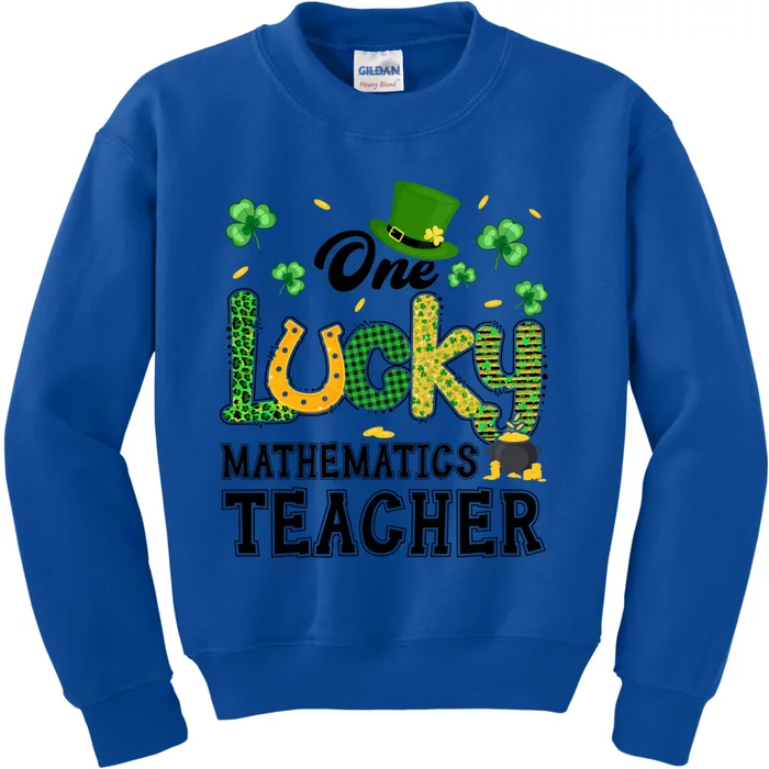 One Lucky Mathematics Teacher St Patricks Day Gift Kids Sweatshirt