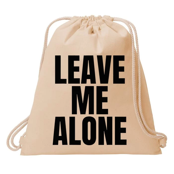 Original Leave Me Alone White Drawstring Bag