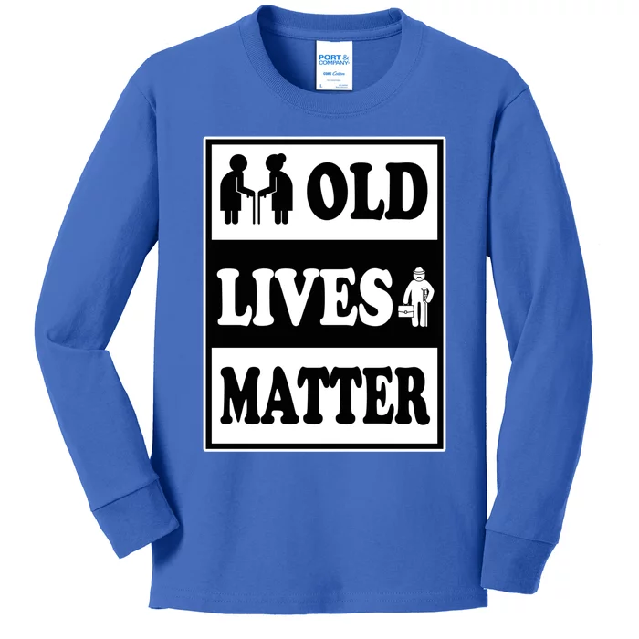 Old Lives Matters Funny 60th Birthday Dad Gag Funny Gift Kids Long Sleeve Shirt