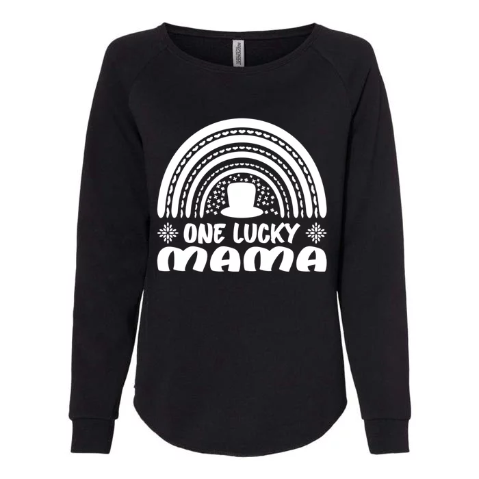 One Lucky Mama Meaningful Gift St Patrick's Day Funny For Mama Meaningful Gift Womens California Wash Sweatshirt