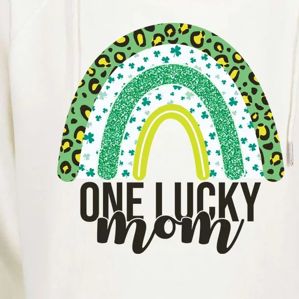 One Lucky Mom Rainbow St Patrick's Day Womens Funnel Neck Pullover Hood