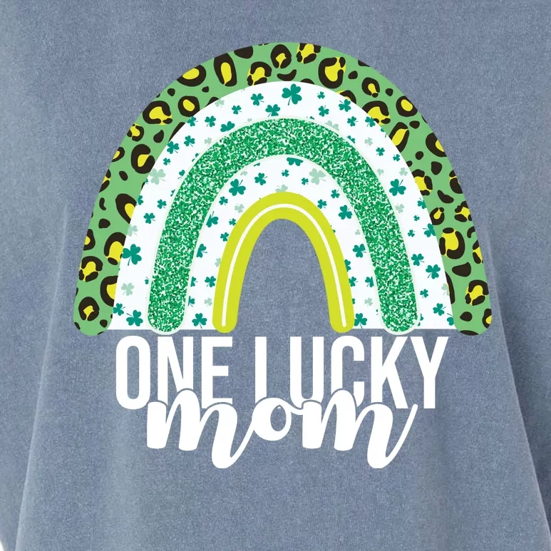 One Lucky Mom Rainbow St Patrick's Day Garment-Dyed Women's Muscle Tee