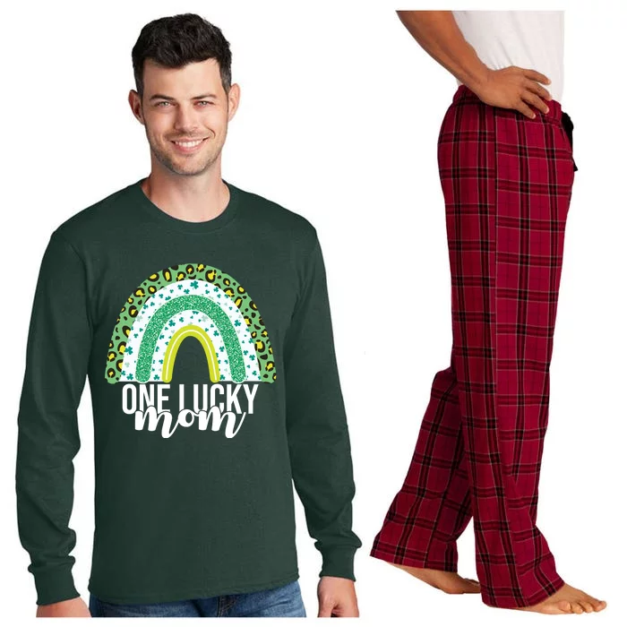 One Lucky Mom Rainbow St Patrick's Day Long Sleeve Pajama Set