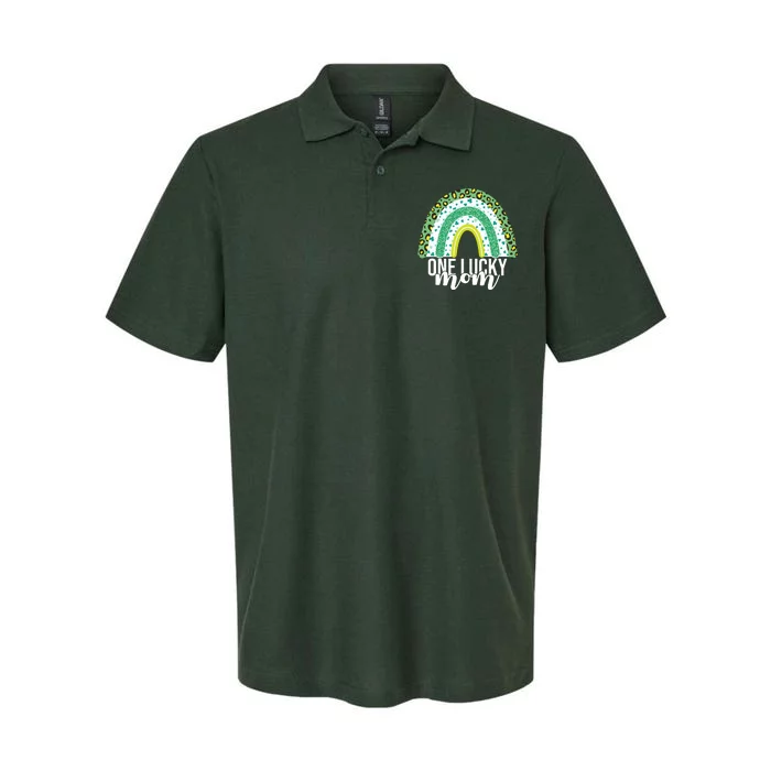 One Lucky Mom Rainbow St Patrick's Day Softstyle Adult Sport Polo