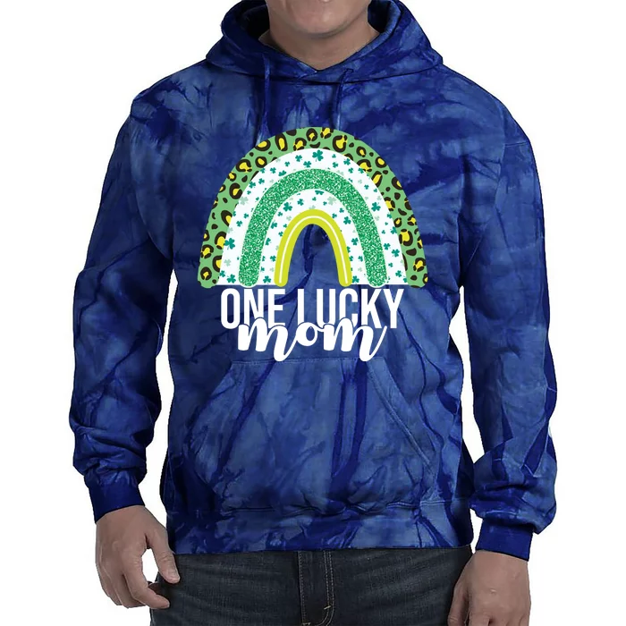 One Lucky Mom Rainbow St Patrick's Day Tie Dye Hoodie