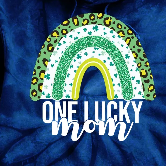 One Lucky Mom Rainbow St Patrick's Day Tie Dye Hoodie