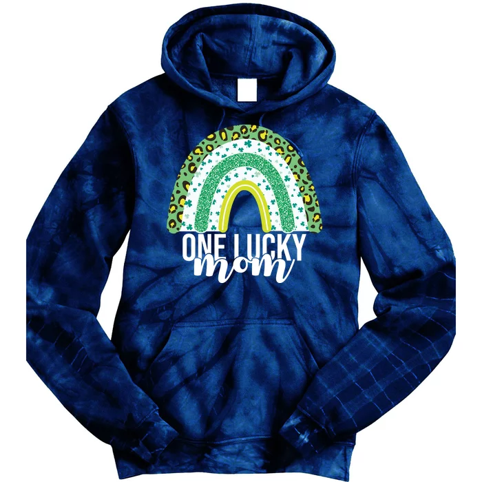 One Lucky Mom Rainbow St Patrick's Day Tie Dye Hoodie