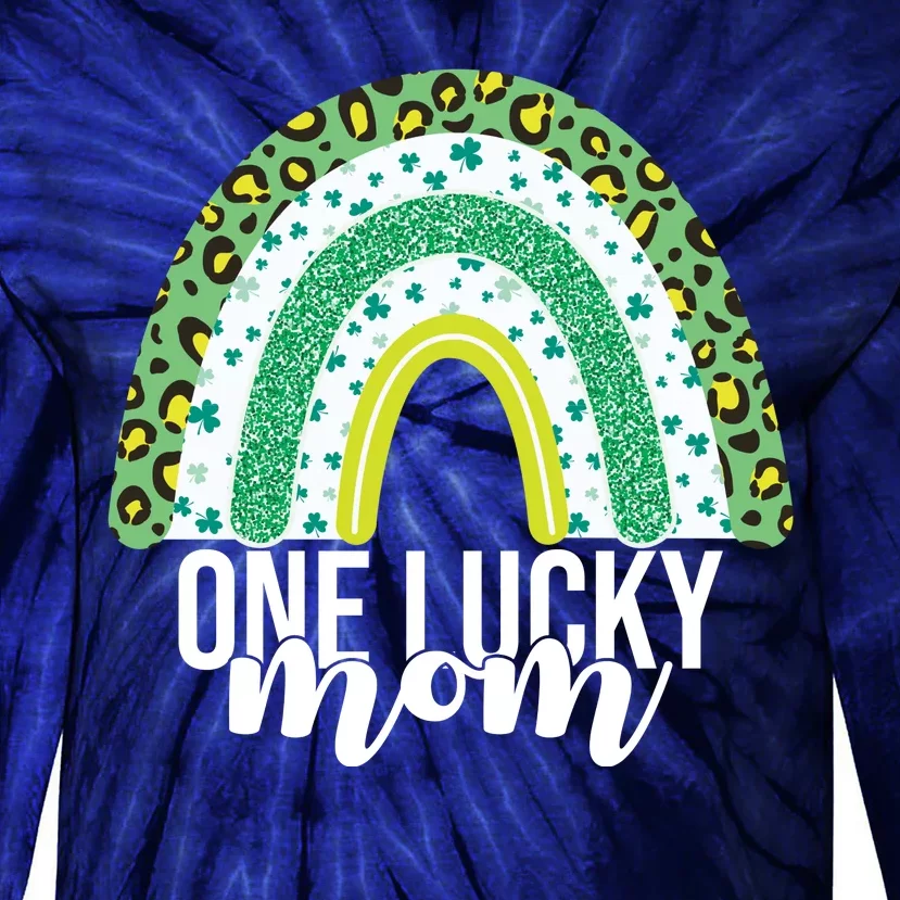 One Lucky Mom Rainbow St Patrick's Day Tie-Dye Long Sleeve Shirt