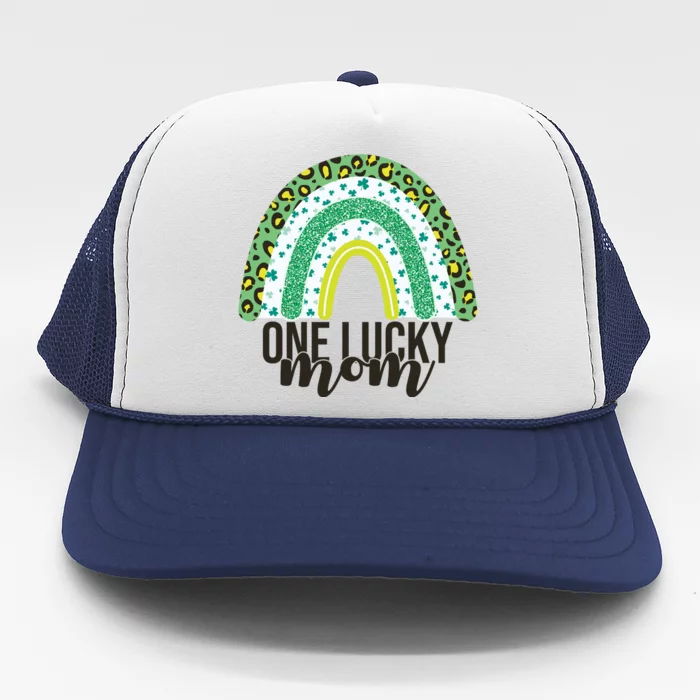 One Lucky Mom Rainbow St Patrick's Day Trucker Hat