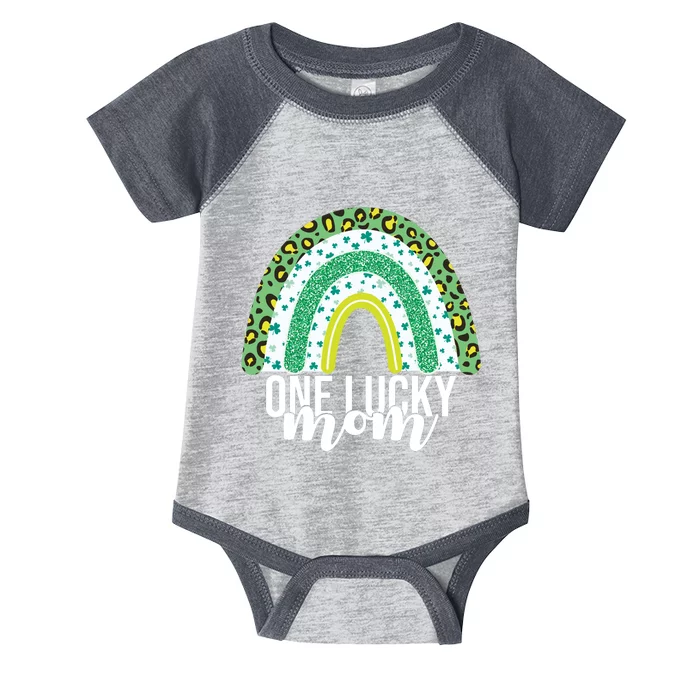 One Lucky Mom Rainbow St Patrick's Day Infant Baby Jersey Bodysuit