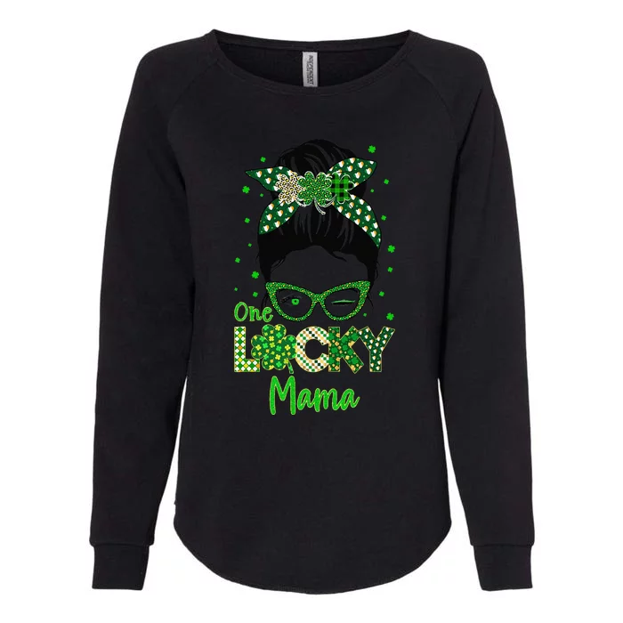 One Lucky Mama St Patricks Day Shamrock For Women Mommy Wife Womens California Wash Sweatshirt