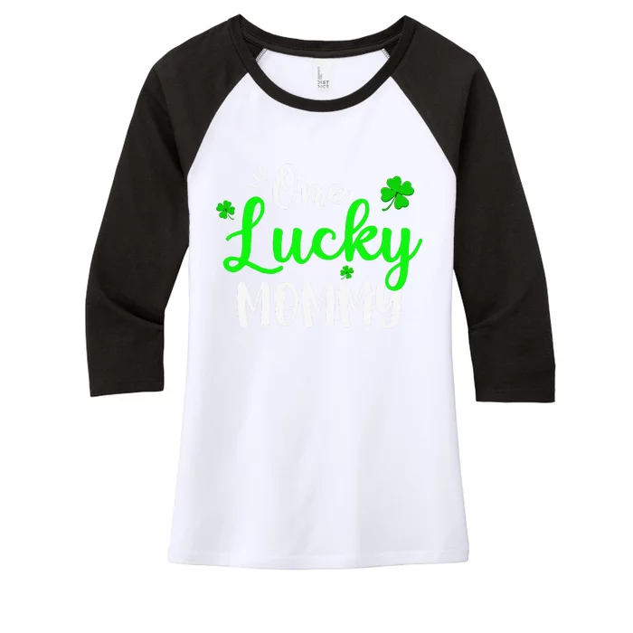 One Lucky Mommy Irish Shamrock St Patricks Day Fun Family Women's Tri-Blend 3/4-Sleeve Raglan Shirt