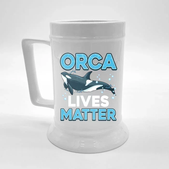 Orca Lives Matter Save The Killer Whale Cute Gift Front & Back Beer Stein