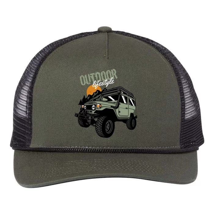 Outdoor Lifestyle Mud Truck And Mudding Gift Retro Rope Trucker Hat Cap