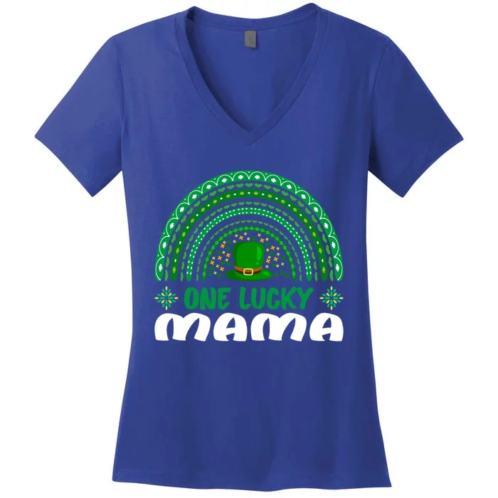 One Lucky Mama Gift St Patrick's Day Funny For Mama Gift Women's V-Neck T-Shirt