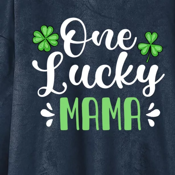 One Lucky Mama St Patrick's Day Mother Shamrock Mom Gift Hooded Wearable Blanket