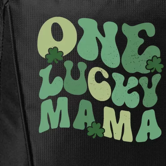 One Lucky Mama St Patricks Day Mom Mother Groovy City Backpack