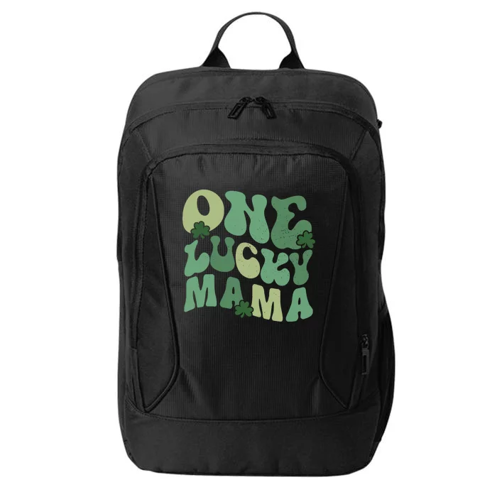 One Lucky Mama St Patricks Day Mom Mother Groovy City Backpack