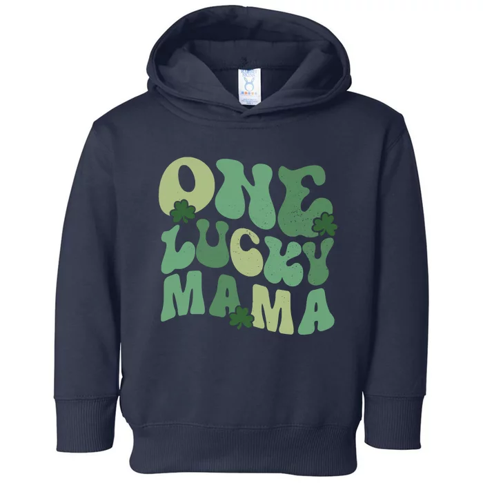 One Lucky Mama St Patricks Day Mom Mother Groovy Toddler Hoodie