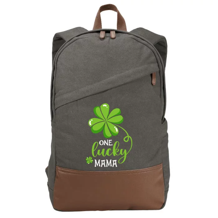 One Lucky Mama Clover St Patricks Day Matching Family Cotton Canvas Backpack