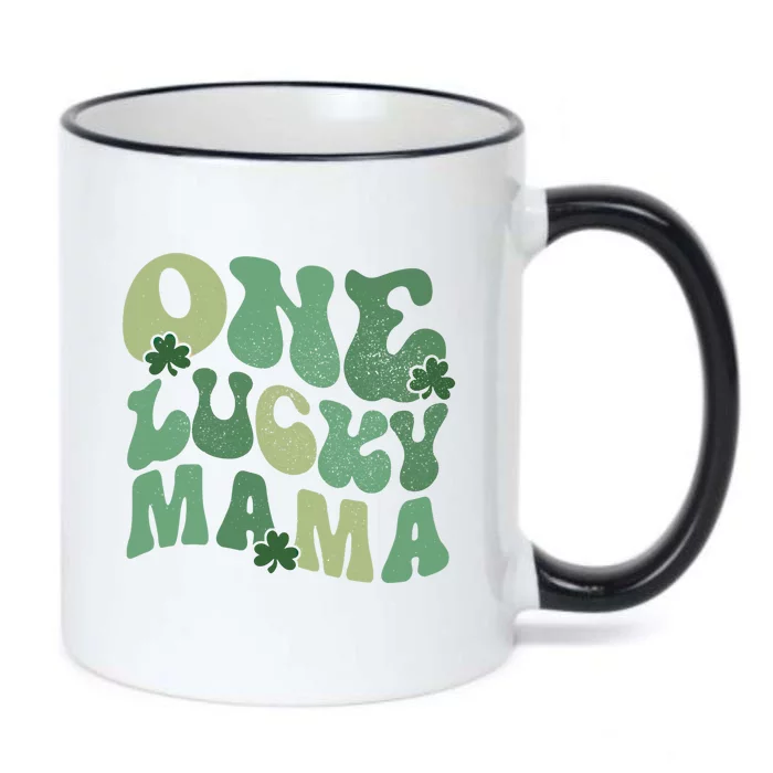 One Lucky Mama St Patricks Day Mom Mother Groovy Cute Gift Black Color Changing Mug