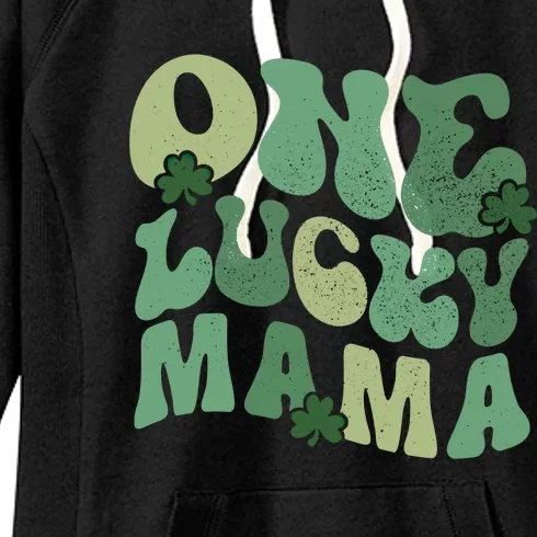 One Lucky Mama St Patricks Day Mom Mother Groovy Cute Gift Women's Fleece Hoodie