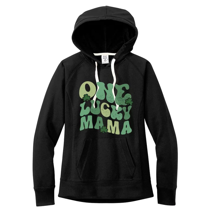 One Lucky Mama St Patricks Day Mom Mother Groovy Cute Gift Women's Fleece Hoodie