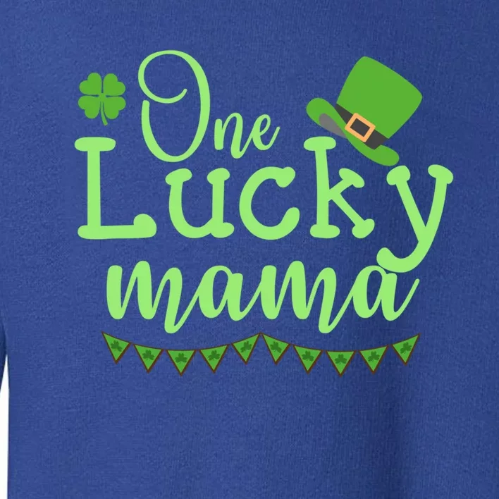 One Lucky Mama Stpatricks Day Mom Mother Shamrock Funny Gift Toddler Sweatshirt