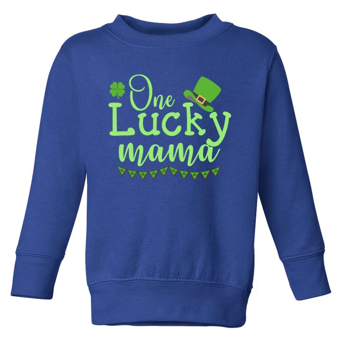 One Lucky Mama Stpatricks Day Mom Mother Shamrock Funny Gift Toddler Sweatshirt