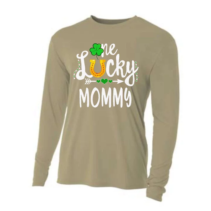 One Lucky Mommy St Patricks Day Matching Mom Cooling Performance Long Sleeve Crew