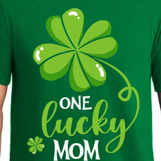 One Lucky Mom Funny St Patricks Day Matching Family Pajama Set