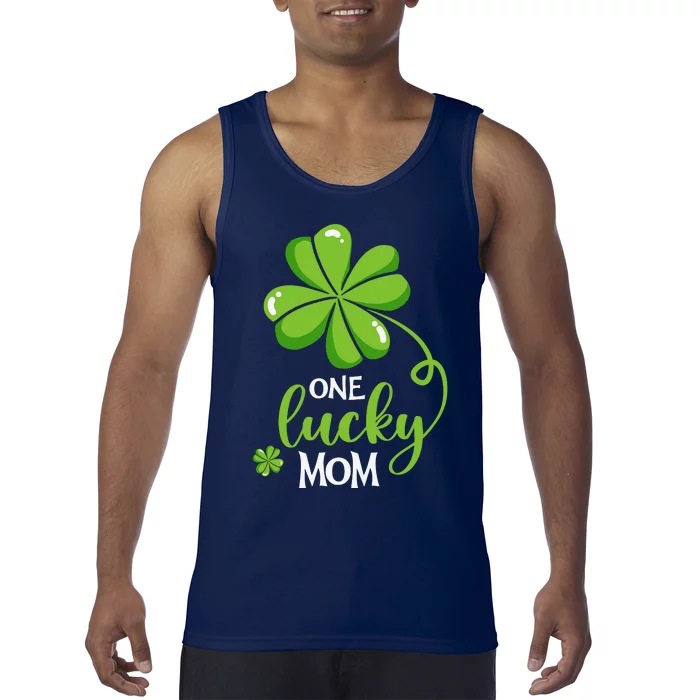 One Lucky Mom Funny St Patricks Day Matching Family Tank Top