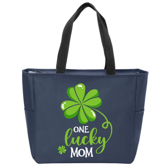 One Lucky Mom Funny St Patricks Day Matching Family Zip Tote Bag