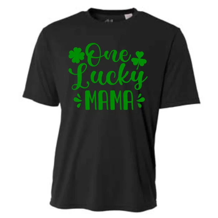 One Lucky Mama St Patrick's Day Mother Shamrock Mom Gift Cooling Performance Crew T-Shirt