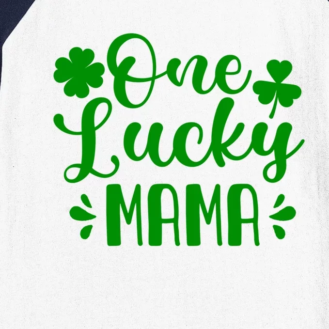 One Lucky Mama St Patrick's Day Mother Shamrock Mom Gift Baseball Sleeve Shirt