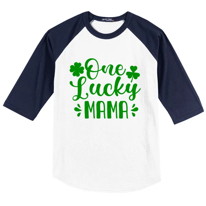 One Lucky Mama St Patrick's Day Mother Shamrock Mom Gift Baseball Sleeve Shirt