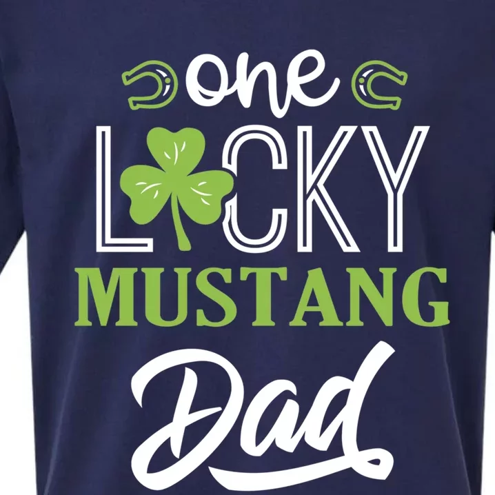 One Lucky Mustang Horse Dad Irish Horseback Riding Gift Sueded Cloud Jersey T-Shirt