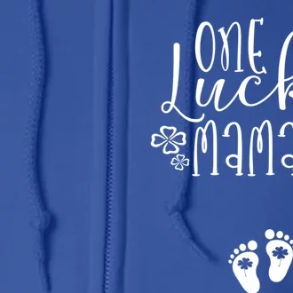 One Lucky Mama Pregnancy Announcet St Patrick’s Day Gift Full Zip Hoodie